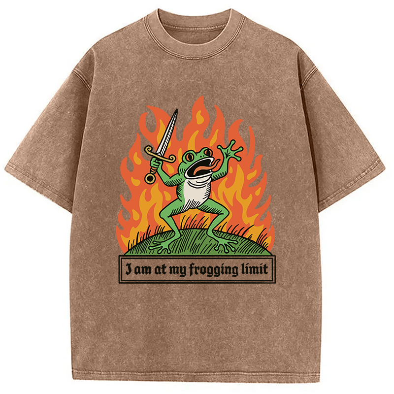 Modecanvas I Am At My Frogging Limit DTG Printing Washed T-Shirt