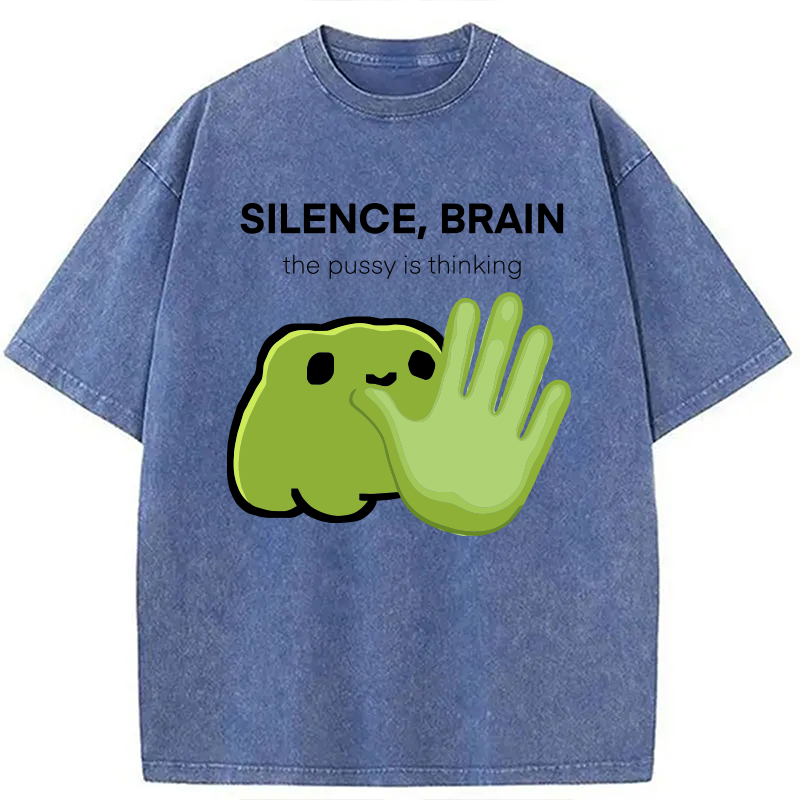 Modecanvas Silence, Brain DTG Printing Washed T-Shirt