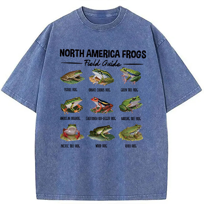 Modecanvas North America Frogs DTG Printing Washed T-Shirt