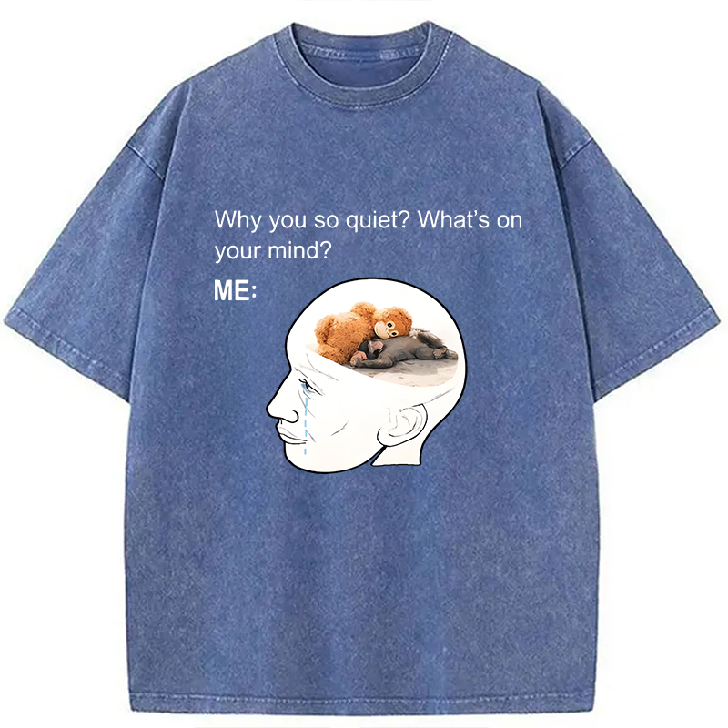 Modecanvas Lonely Baby Monkey Punch DTG Printing Washed T-Shirt
