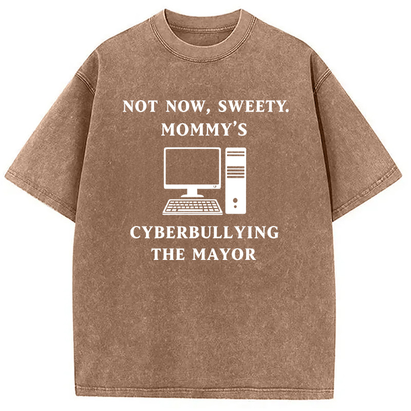Modecanvas Not Now Sweety DTG Printing Washed T-Shirt