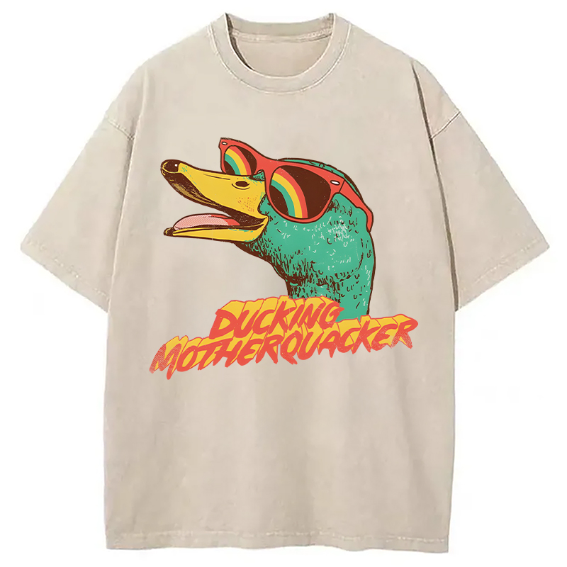 Modecanvas Ducking Motherquacker DTG Printing Washed T-Shirt