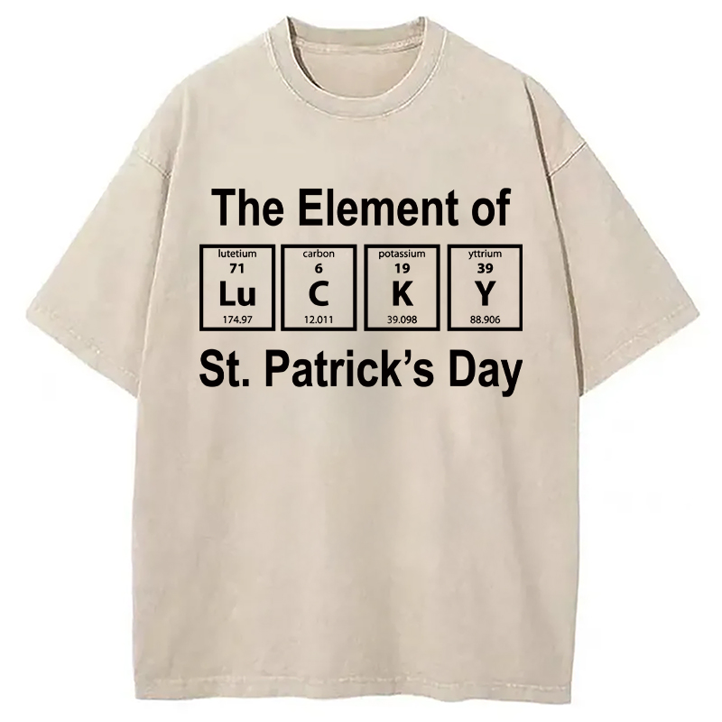 Modecanvas The Element Of Saint Patricks Day DTG Printing Washed T-Shirt