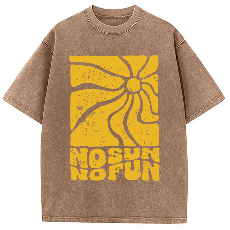 Modecanvas No Sun No Fun DTG Printing Washed T-Shirt