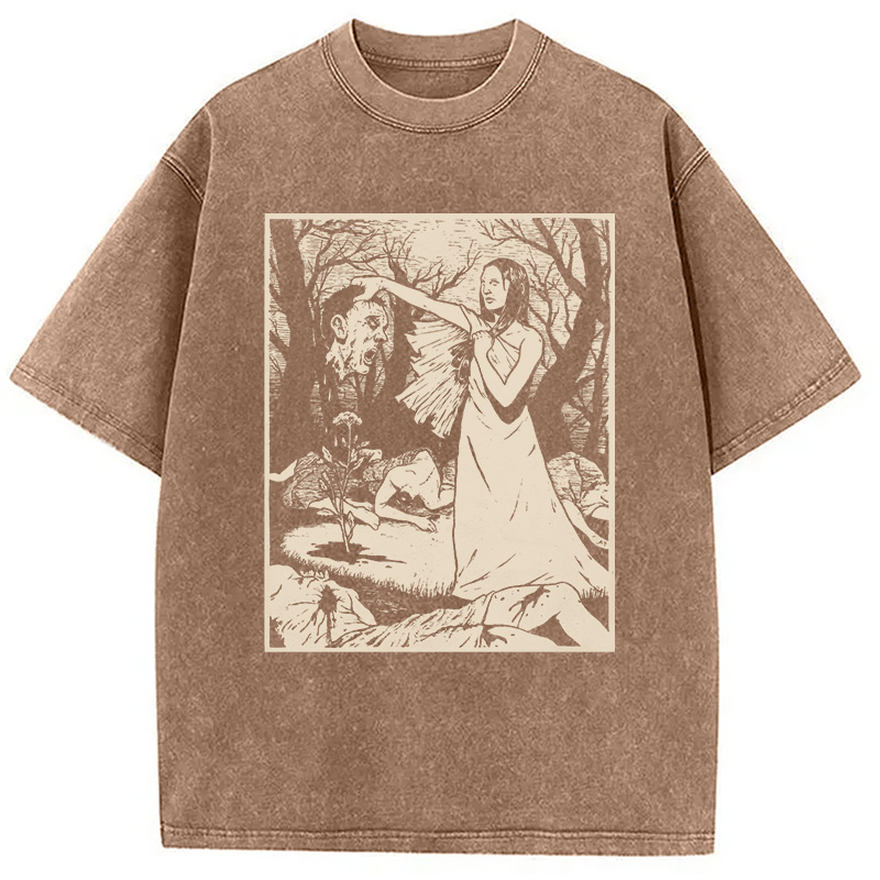 Modecanvas Headhunter Witch DTG Printing Washed T-Shirt