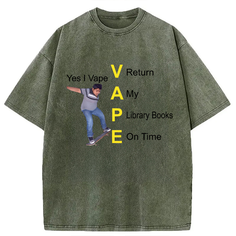 Modecanvas Yes I Vape DTG Printing Washed T-Shirt