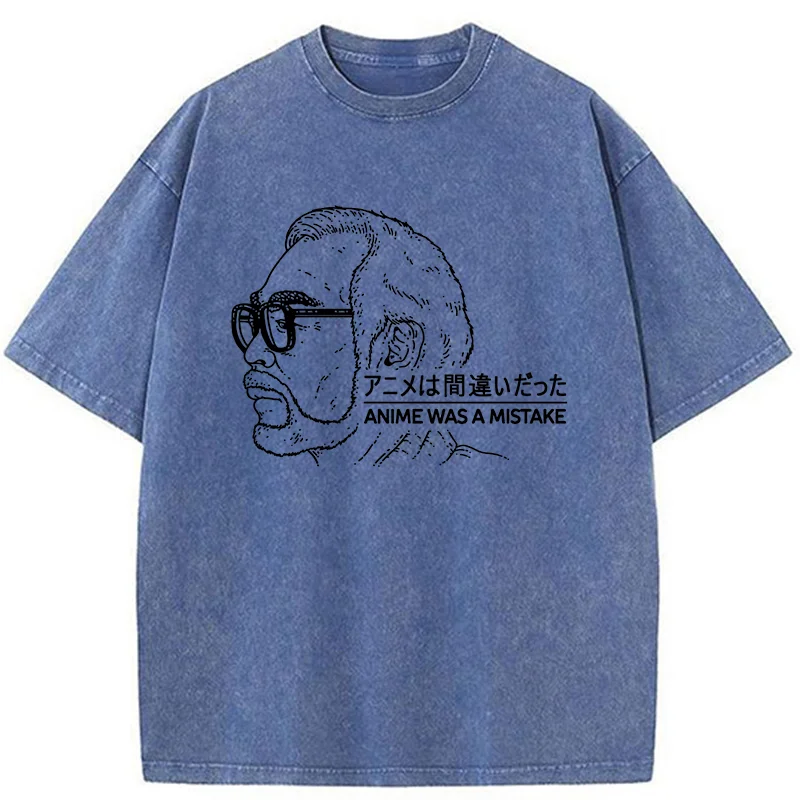 Modecanvas Anime Was A Mistake Washed T-Shirt