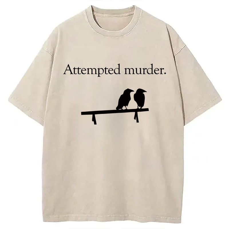 Modecanvas Attempted Murder DTG Printing Washed T-Shirt