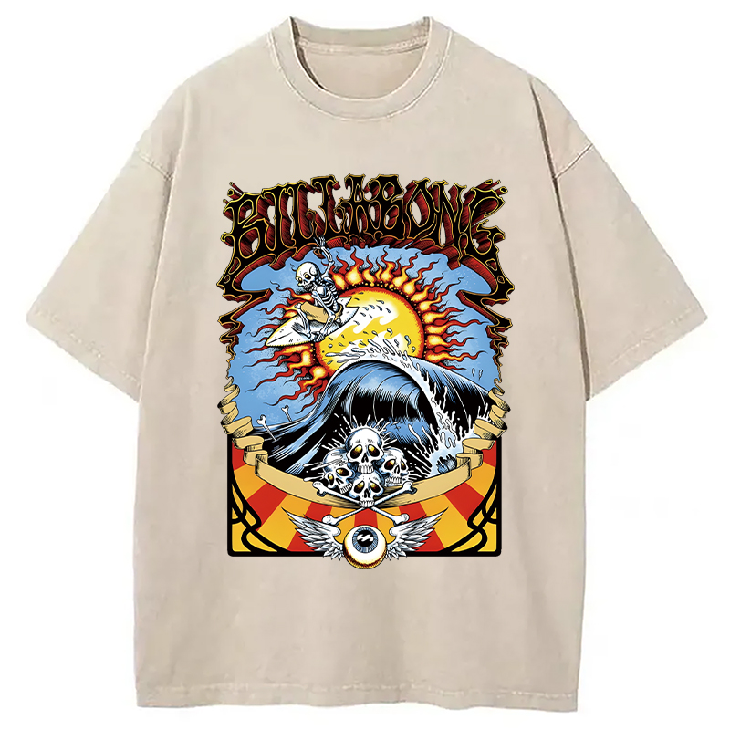 Modecanvas Big Labone Bone DTG Printing Washed T-Shirt