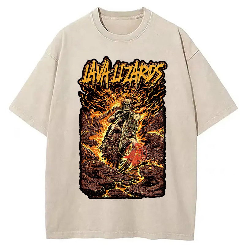Modecanvas Lava Lizards DTG Printing Washed T-Shirt