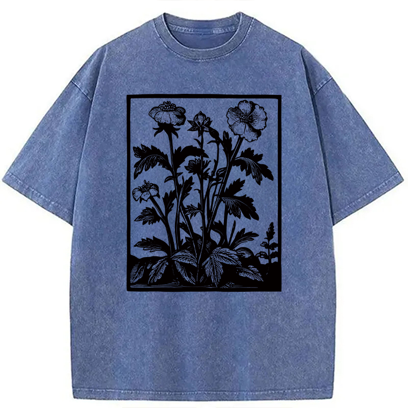 Modecanvas Wildflowers Washed T-Shirt-modecanvas