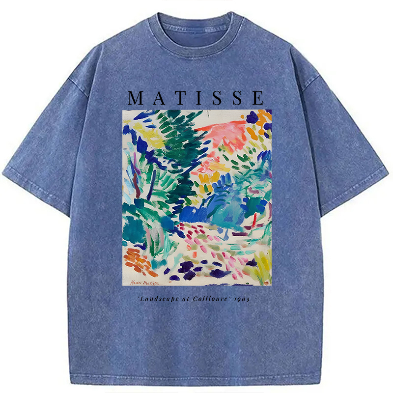 Modecanvas Henri Matisse Landscape DTG Printing Washed T-Shirt