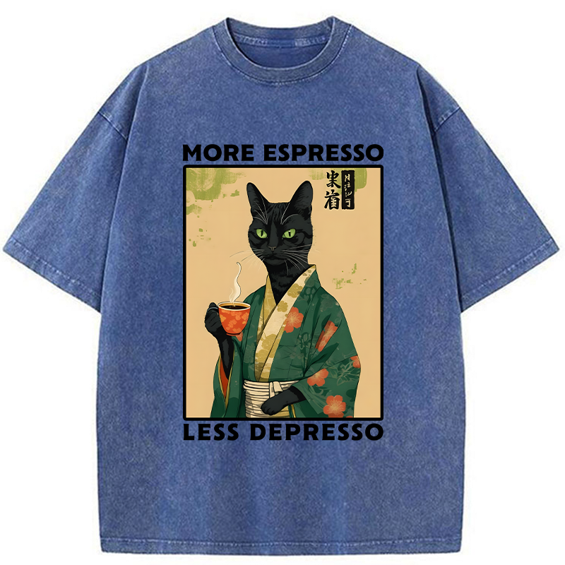 Modecanvas More Caffeine Less Sadness Washed T-Shirt