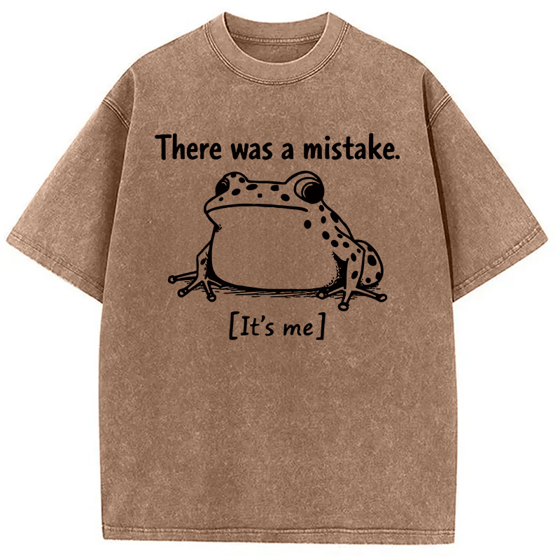 Modecanvas There Was A Mistake Frog Self DTG Printing Washed T-Shirt