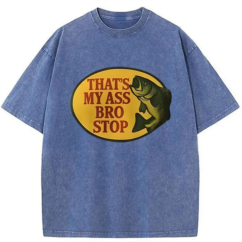 Modecanvas Bro Stop Washed T-Shirt-modecanvas