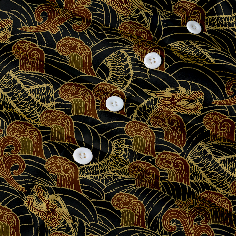 Modecanvas Japanese Dragon Wave Hawaiian Shirt
