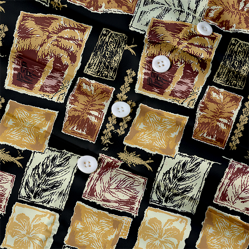 Modecanvas Tribal Palm Patchwork Hawaiian Shirt