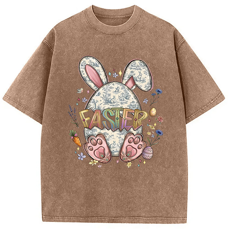 Modecanvas Easter Bunny Egg DTG Printing Washed T-Shirt