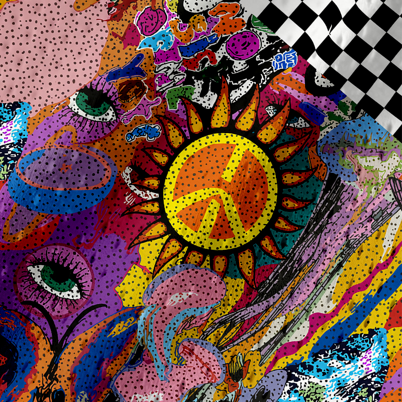 Modecanvas Trippy Colorful Rave Jersey Tank