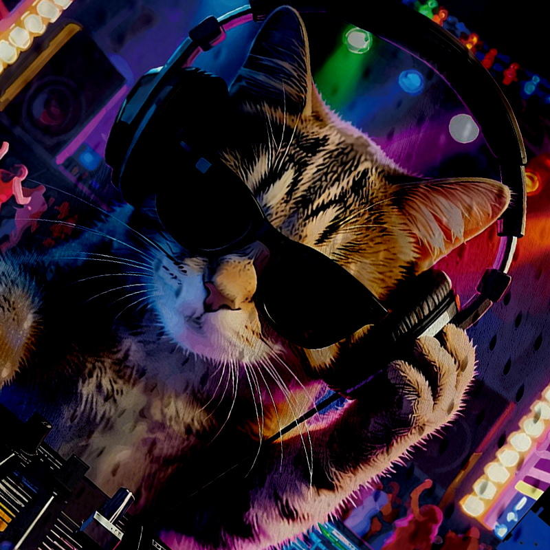 Modecanvas DJ Cat Rave Jersey Tank