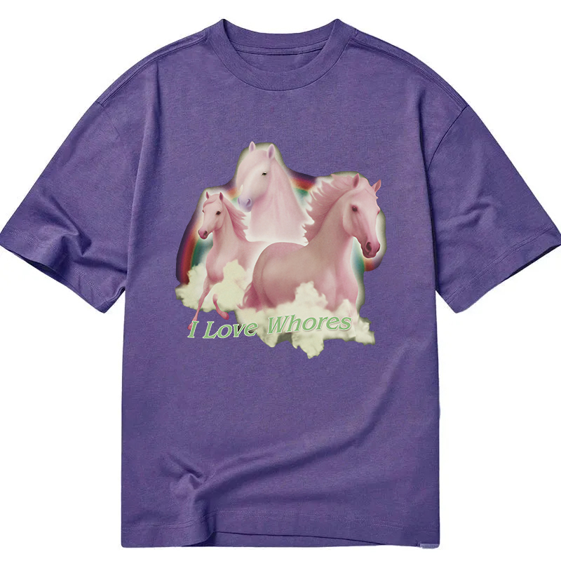 Modecanvas I Love Whores DTG Printing Classic T-Shirt-modecanvas