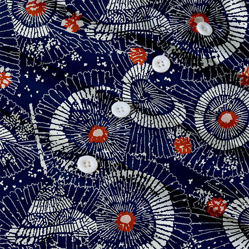 Modecanvas Japanese Retro Folding Fan Hawaiian Shirt-modecanvas