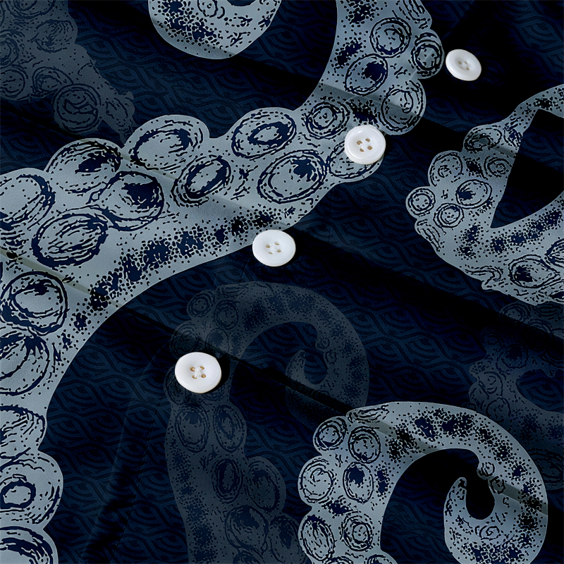 Modecanvas Octopus Tentacles Japanese Hawaiian Shirt-modecanvas