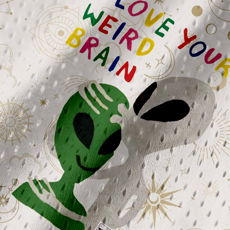 Modecanvas I Love Your Weird Brain Alien Jersey Tank