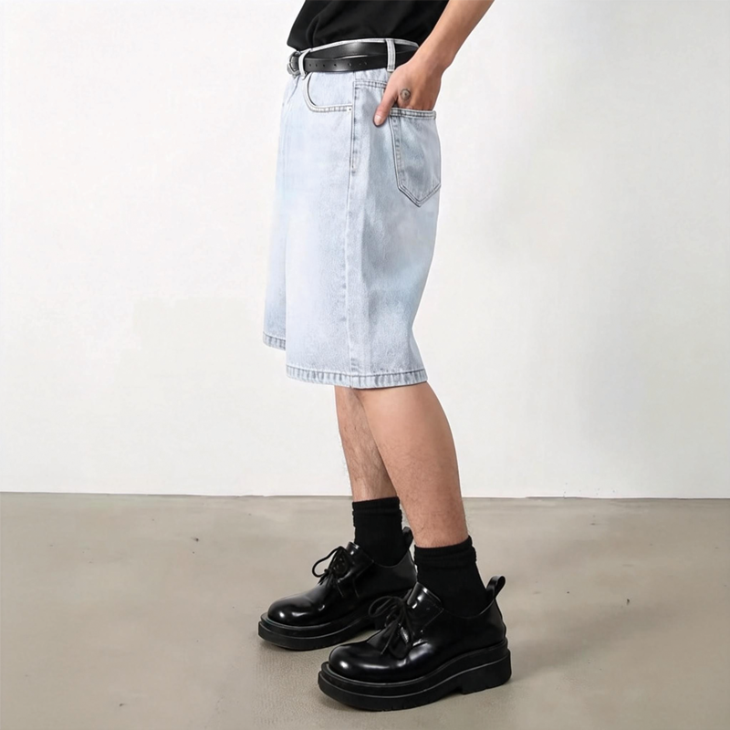 Modecanvas Classic Light Blue Denim Short