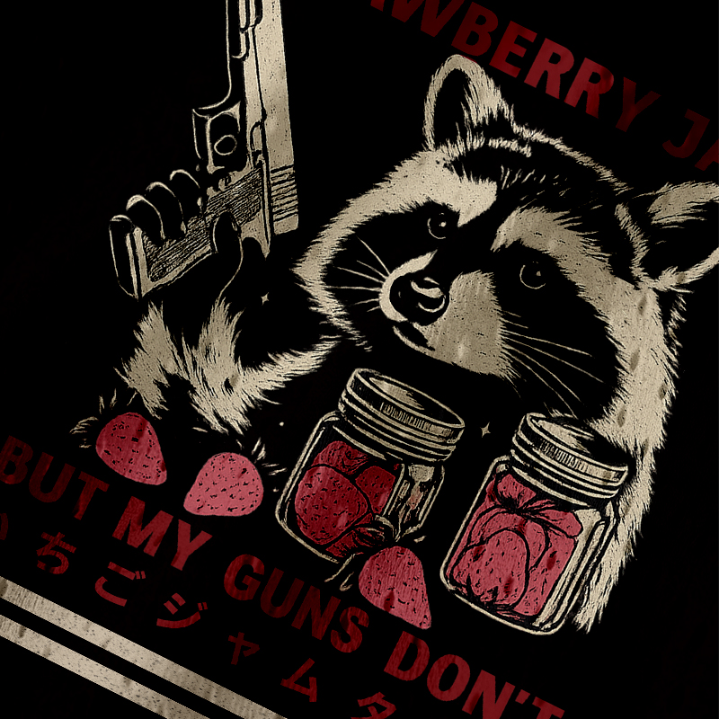 Modecanvas Strawberry Jams Funny Raccoon Jersey Tank