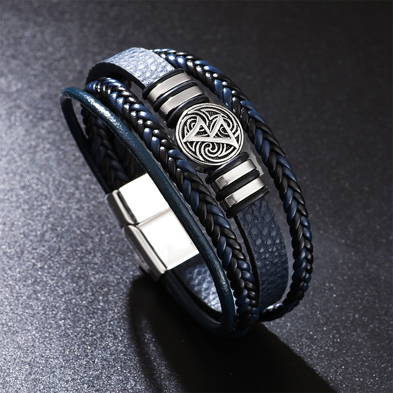 Modecanvas Multi-layered Braided Leather Bracelet-modecanvas