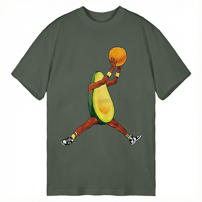 Modecanvas Avocado Basketball DTG Printing Classic T-Shirt-modecanvas
