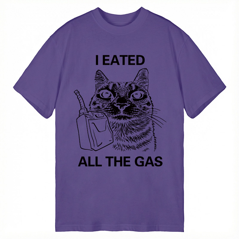 Modecanvas I Eated All The Gas Funny Cat Meme DTG Printing Classic T-Shirt-modecanvas