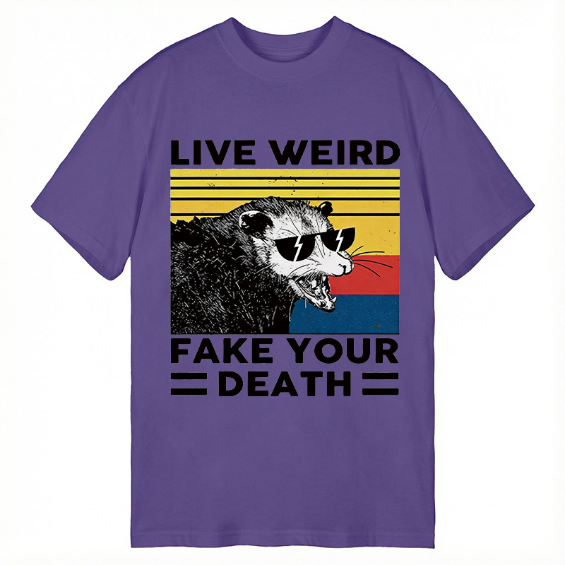 Modecanvas Live Weird Fake Your Death Possum DTG Printing Classic T-Shirt-modecanvas