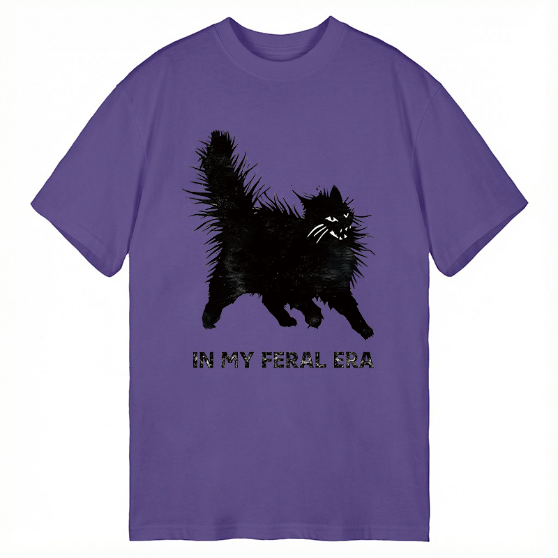 Modecanvas Wild Black Cat DTG Printing Classic T-Shirt-modecanvas