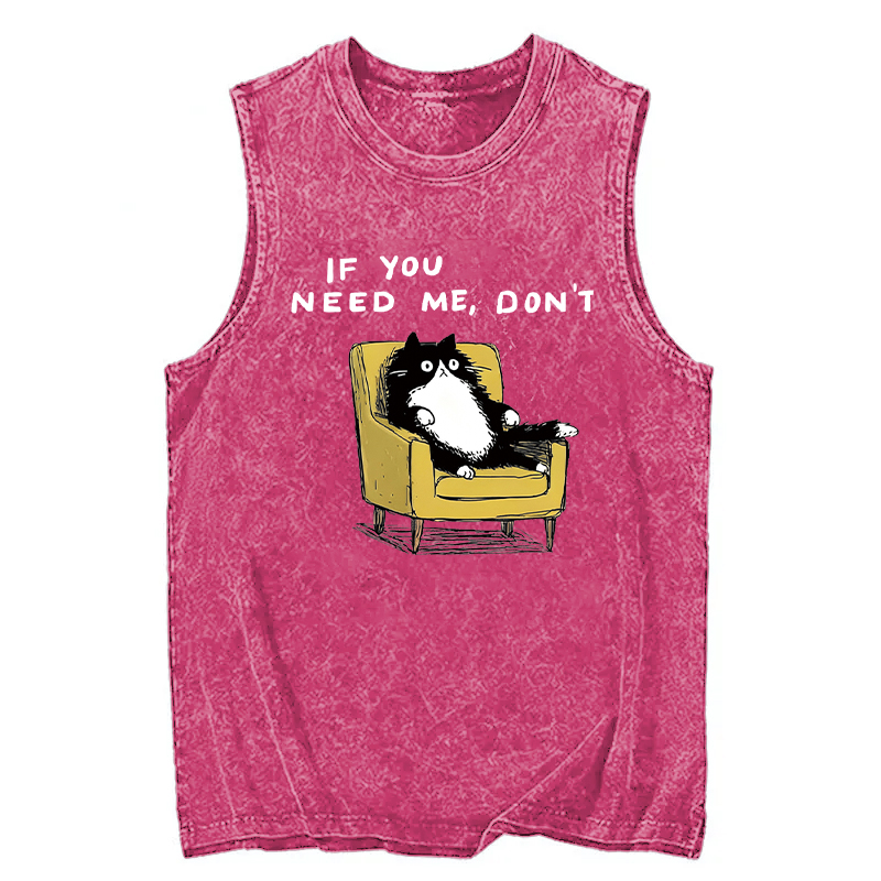 Modecanvas Unavailable Cat DTG Printing Washed Tank-modecanvas