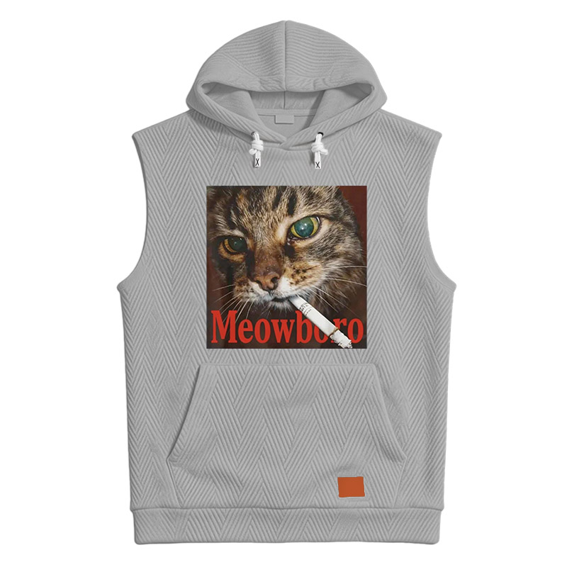 Modecanvas Funny Smoking Cat Meme Hooded Tank