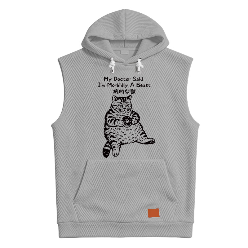 Modecanvas Lazy Fat Cat Hooded Tank