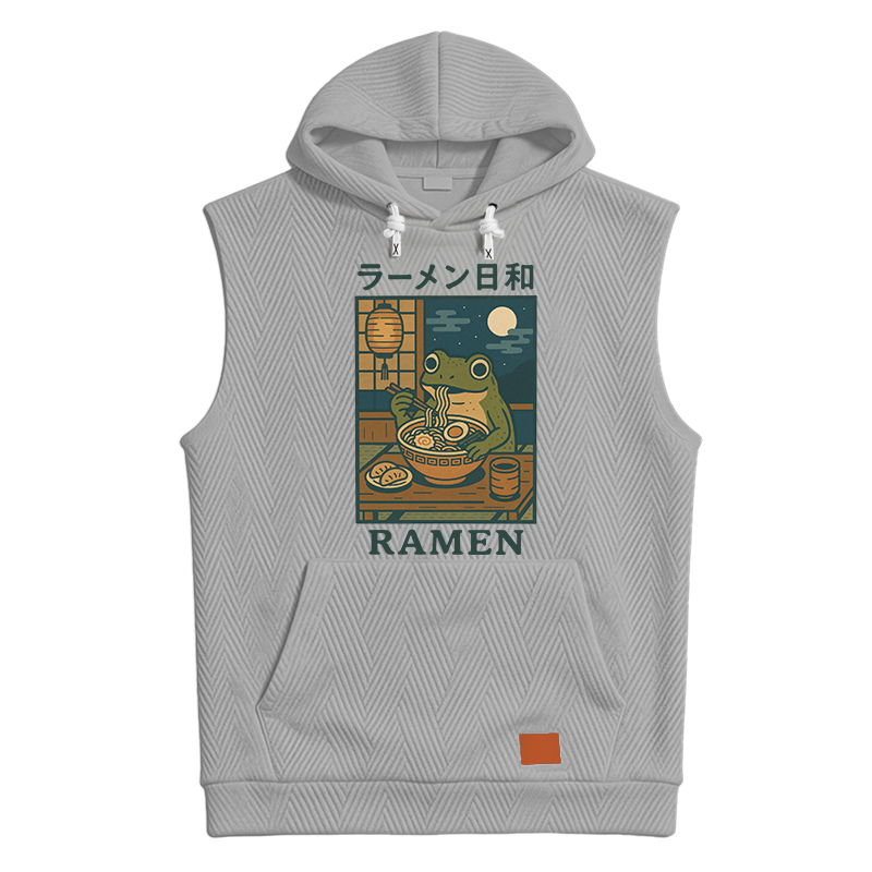 Modecanvas Japanese Frog Eating Ramen Hooded Tank