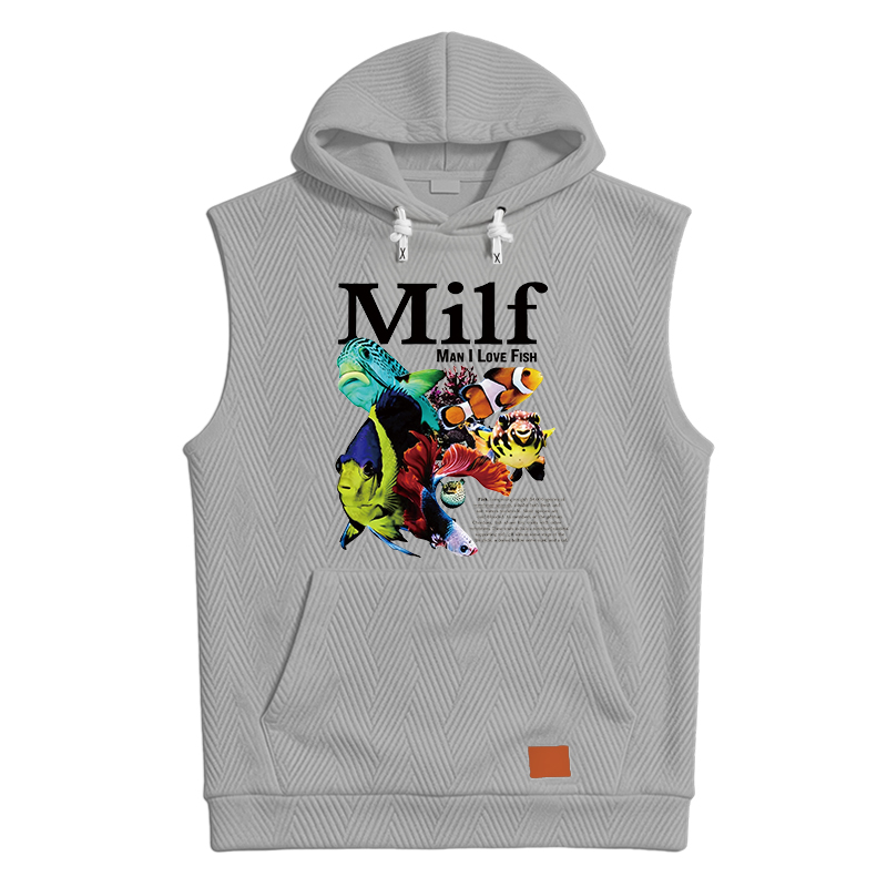 Modecanvas Man I Love Fish Vintage Meme Hooded Tank