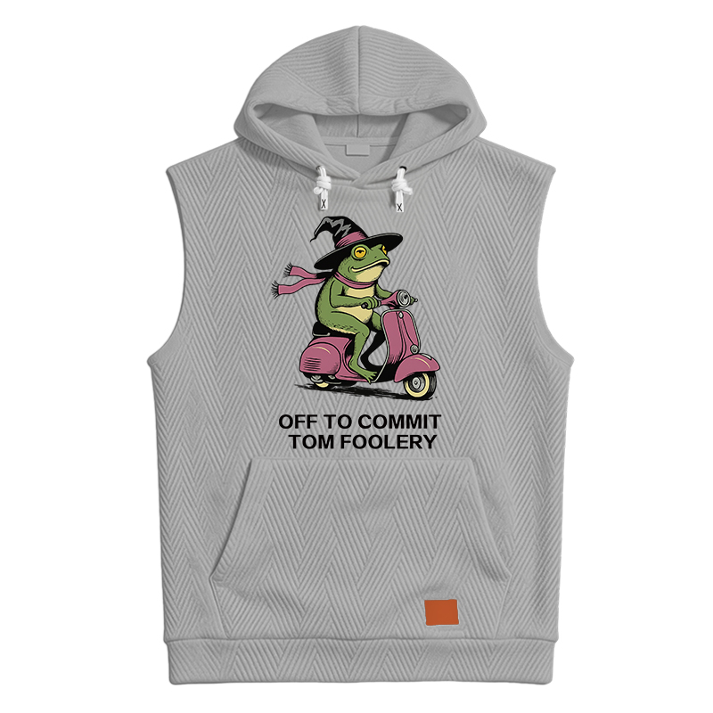 Modecanvas Off to Commit Tom Foolery Frog Hooded Tank