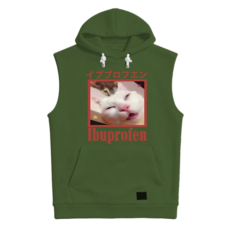 Modecanvas Ibuprofen Meme Cat Hooded Tank