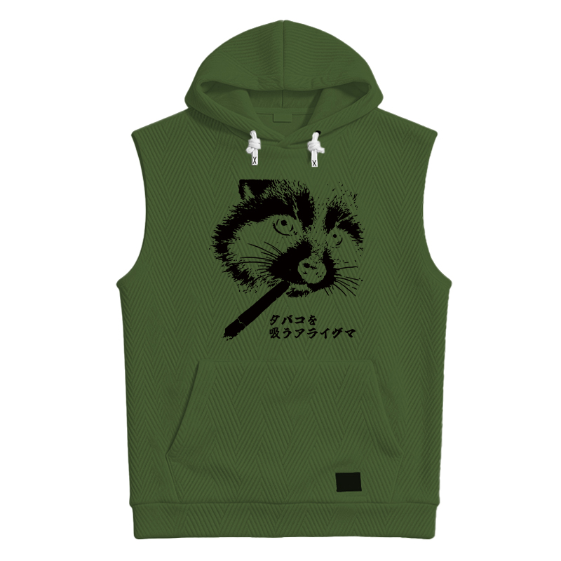 Modecanvas Somking Raccoon Hooded Tank