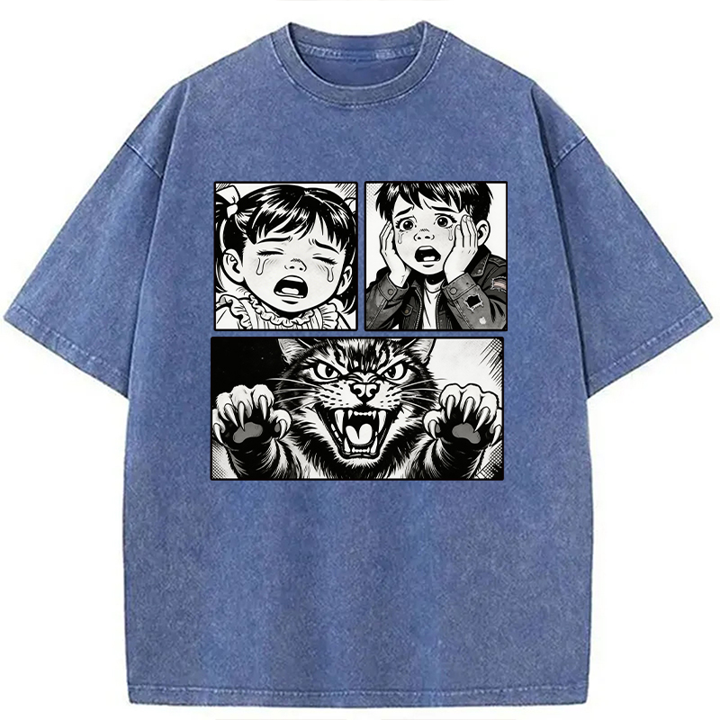 Modecanvas The Last Meow DTG Printing Washed T-Shirt