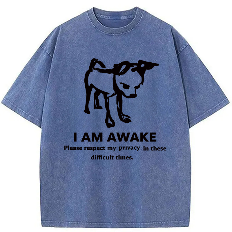 Modecanvas Silly Dog Privacy Meme DTG Printing Washed T-Shirt