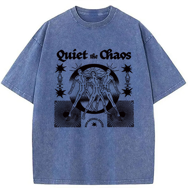 Modecanvas Quiet And Chaos DTG Printing Washed T-Shirt