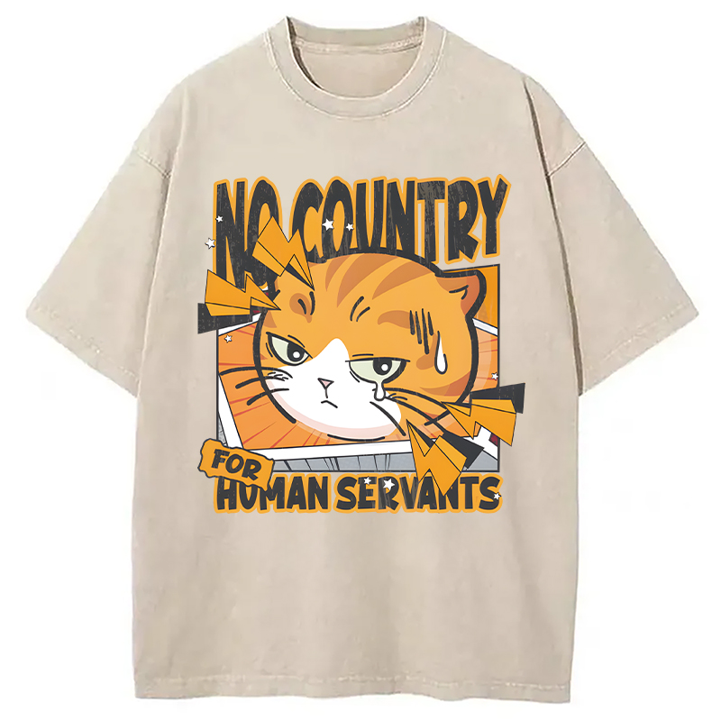 Modecanvas No Country For Human Servants DTG Printing Washed T-Shirt