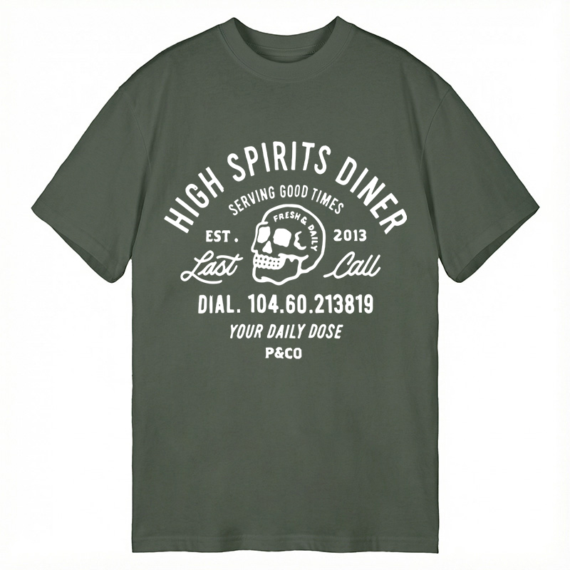 Modecanvas High Spirits Diner DTG Printing Classic T-Shirt-modecanvas
