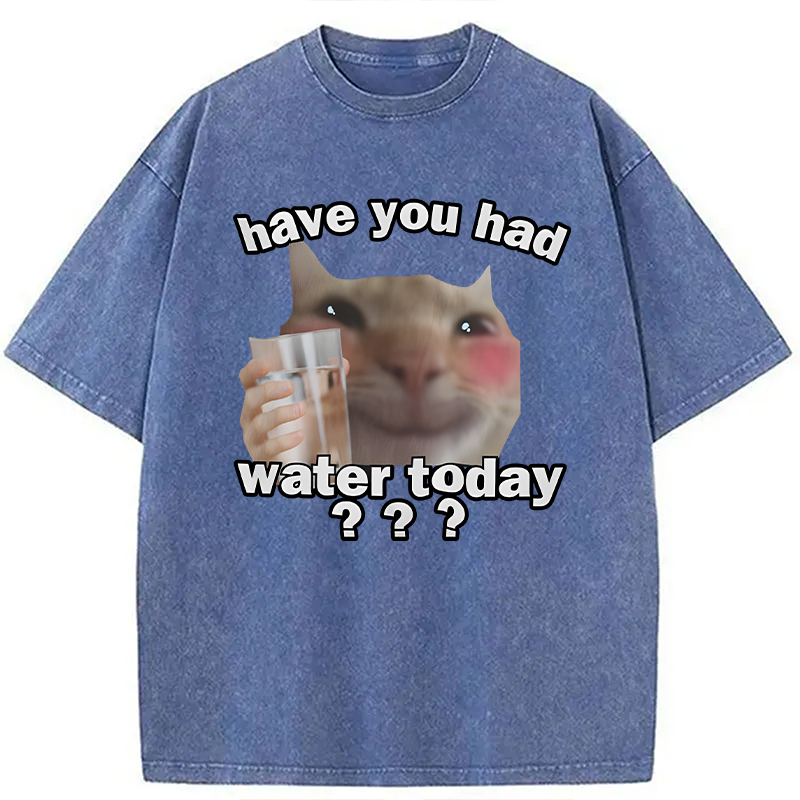 Modecanvas Remind To Drink Water DTG Printing Washed T-Shirt