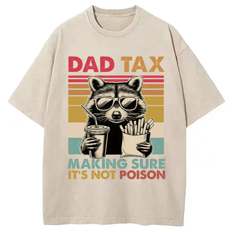 Modecanvas Dad Tax Raccoon DTG Printing Washed T-Shirt